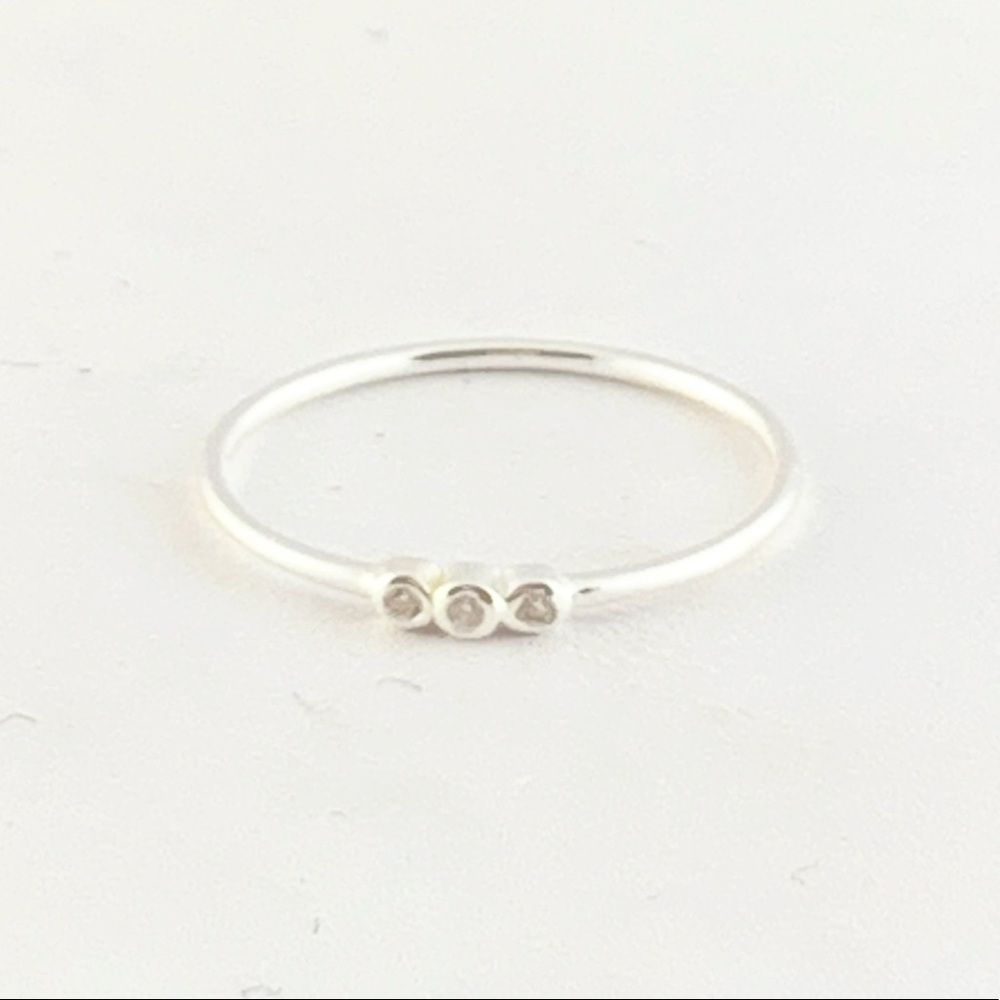 NEW Sterling Silver Minimalist Cubic Zirconia Ring